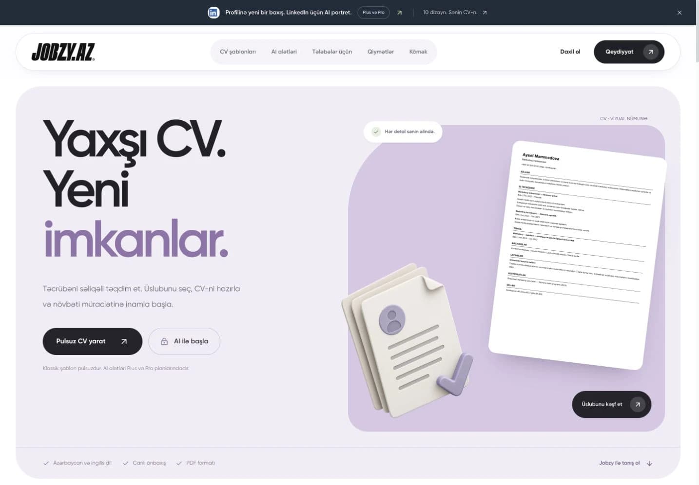 Jobzy — реальный вид сайта